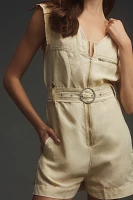 Pilcro Belted V-Neck Romper