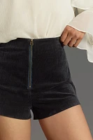 Maeve Corduroy Front-Zip Micro Shorts