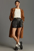 Maeve Faux Leather Cuffed Shorts