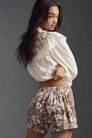 By Anthropologie Printed Pleated Shorts