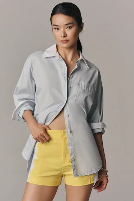 Maeve Surf City Linen Blend Embellished Shorts