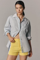 Maeve Surf City Linen Blend Embellished Shorts