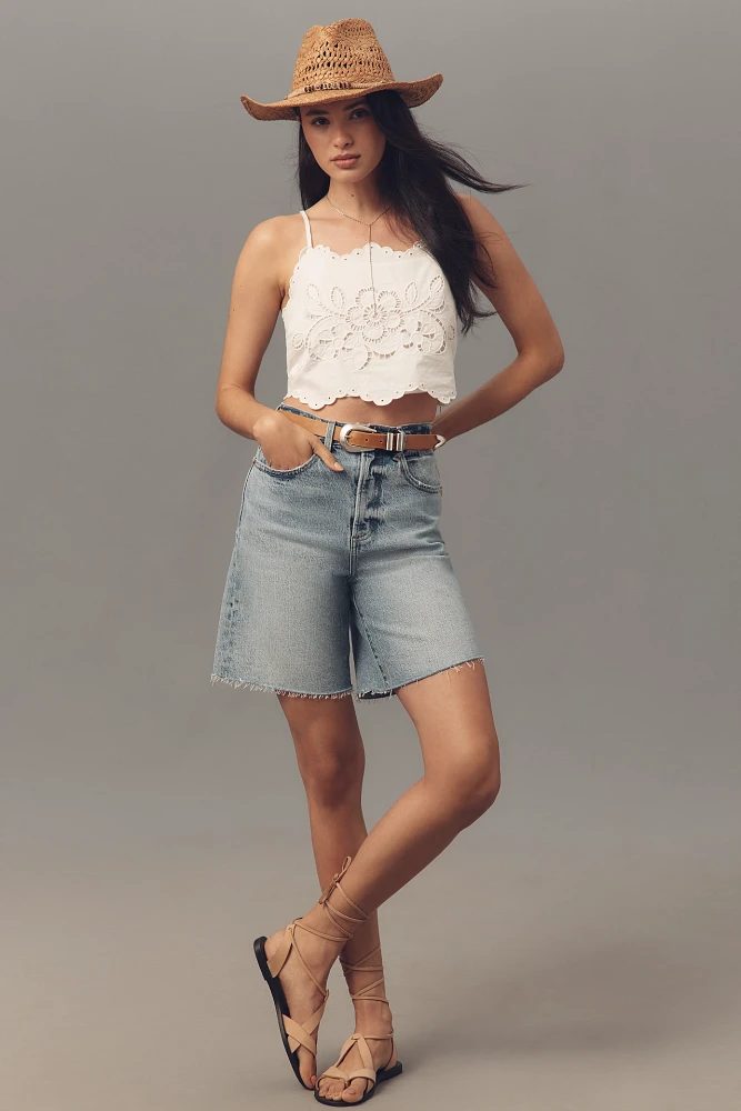 Pistola Kaylee High-Rise Pinched Loose Denim Shorts