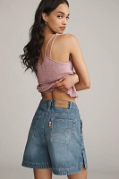 Farm Rio Embroidered Palm Tree Denim Shorts