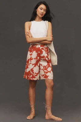 Plenty by Tracy Reese Linen Blend Printed Walking Shorts