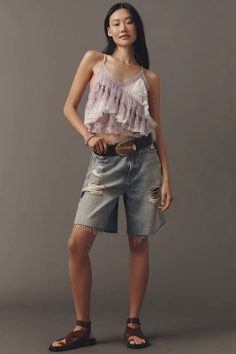 Good American Extreme Barrel Mid-Rise Denim Shorts