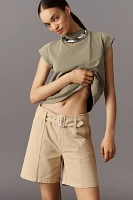 Hudson Belted Twill Long Shorts
