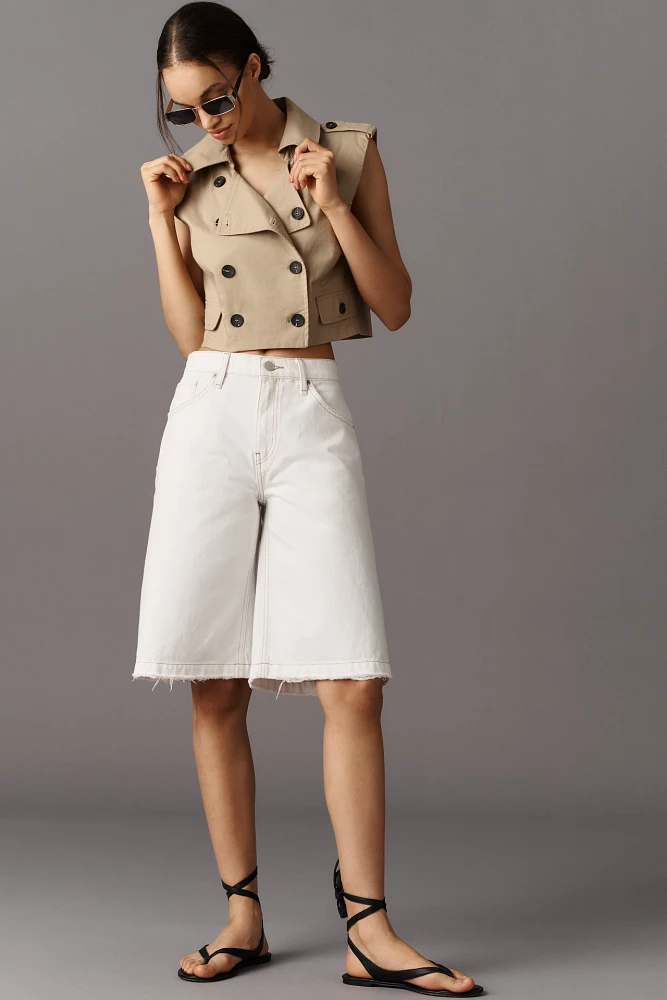 Hudson Skylar High-Rise Dropped Long Denim Shorts