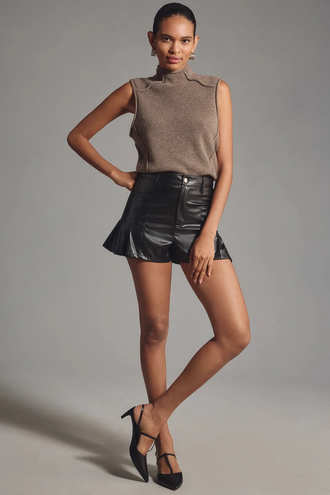 MABLE Faux Leather Skirty Shorts