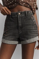 The Lonnie Cuffed High-Rise Denim Shorts by Pilcro