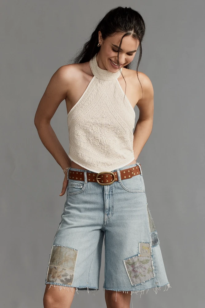 The Adi Mid-Rise Relaxed Shorts by Pilcro: Patchwork Edition