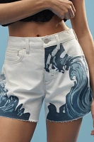 The Devon Denim Shorts by Pilcro: Wave Print Edition