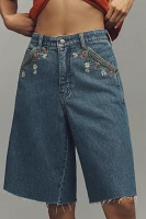 Pilcro Elastic-Back Denim Bermuda Shorts