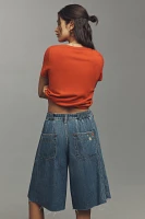 Pilcro Elastic-Back Denim Bermuda Shorts