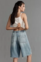 Pilcro Elastic-Back Denim Bermuda Shorts