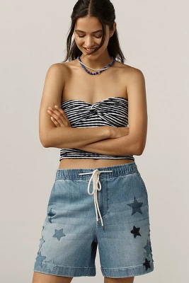Pilcro Star-Embellished PJ Pull-On Shorts
