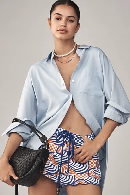 Farm Rio x Anthropologie Tie-Front Scallop-Hem Shorts