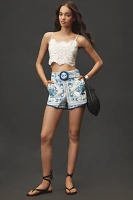 Farm Rio x Anthropologie Belted Garden Shorts