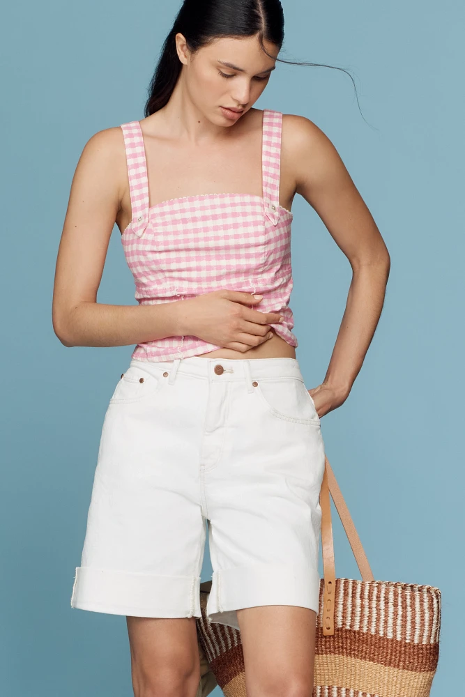 The Austyn High-Rise Cuffed Jean Shorts by Pilcro