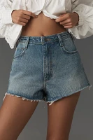 Pilcro High-Rise Frayed Denim Shorts