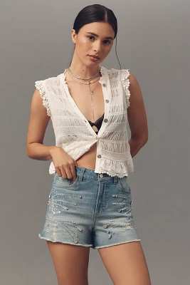 Pilcro Jewel-Encrusted Shorts