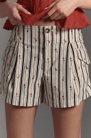 By Anthropologie Pleated Printed Shorts