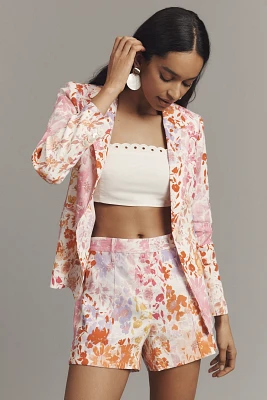 Derek Lam 10 Crosby Freja Floral Linen Blend Shorts