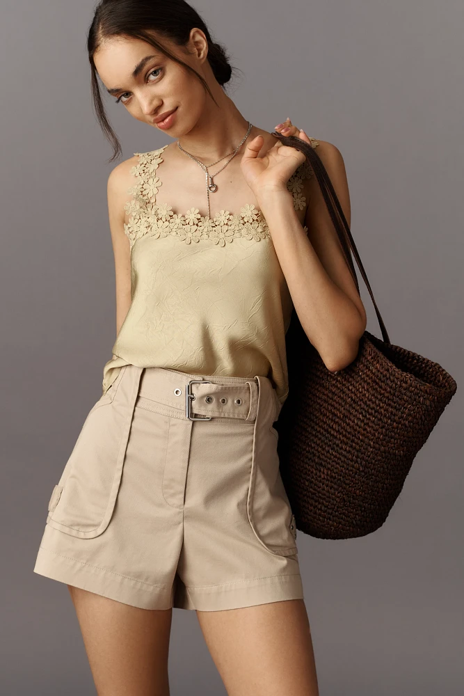 Derek Lam 10 Crosby Monterey High-Rise Belted Utility Shorts