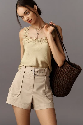 Derek Lam 10 Crosby Monterey High-Rise Belted Utility Shorts