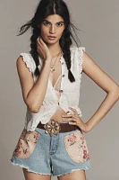 Pilcro Patchwork Pocket Denim Shorts