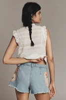 Pilcro Patchwork Pocket Denim Shorts