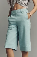 Maeve Tea Towel Denim Bermuda Shorts