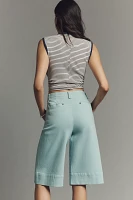 Maeve Tea Towel Denim Bermuda Shorts