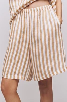 Maeve Linen Striped Bermuda Shorts
