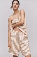 Maeve Linen Striped Bermuda Shorts