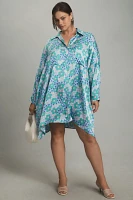 Corey Lynn Calter Long-Sleeve Printed Mini Shirt Dress