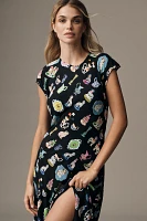 Corey Lynn Calter Short-Sleeve Printed Maxi Dress