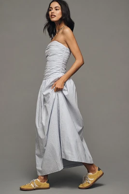 Joe's Jeans The Reina Strapless Linen Blend Midi Dress