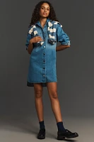 Porridge Long-Sleeve Collared Mini Shirt Dress