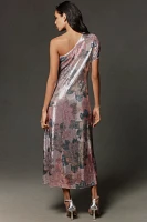 Porridge One-Shoulder Floral Sequin Maxi Dress