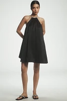 Jasmine Elaine Pleated Halter Mini Dress