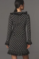 Anna Sui Long-Sleeve Pleated Wrap Mini Dress