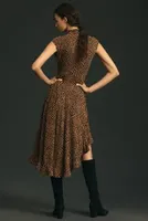 By Anthropologie Asymmetrical Knit Slim Midi Dress