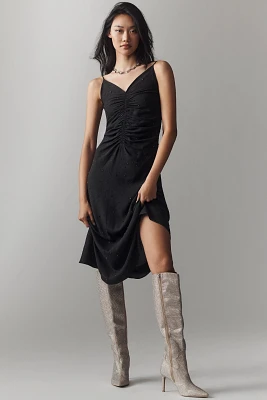 Bishop + Young Adria Tie-Strap Ruched Midi Dress