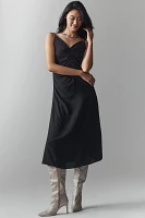 Bishop + Young Adria Tie-Strap Ruched Midi Dress