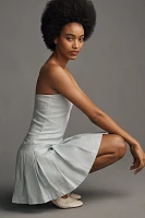 Bishop + Young Positano Strapless Linen Pleated Mini Dress