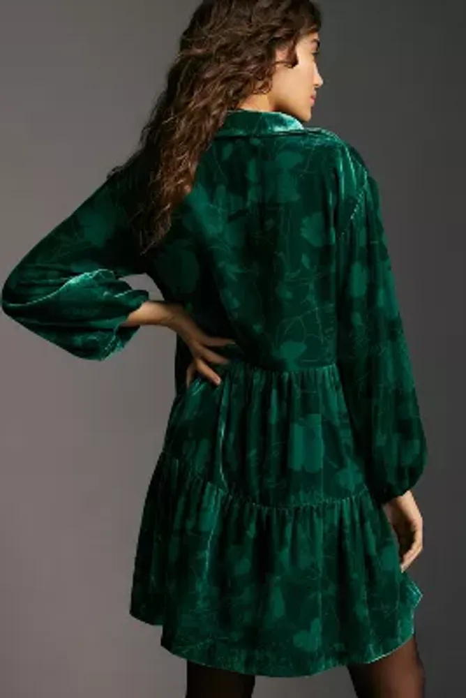 Maeve Lace Sheath Tiered Elsa Peplum Dress Size Large Green NW  ANTHROPOLOGIE Ta