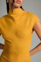By Anthropologie Short-Sleeve Mock-Neck Sweater Dress