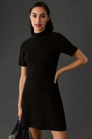 The Nina Short-Sleeve Mock-Neck Mod Mini Dress