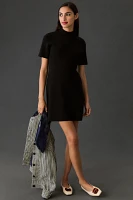 The Nina Short-Sleeve Mock-Neck Mod Mini Dress